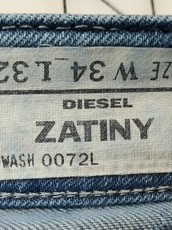 Diesel Zatiny Men's Bootcut Jeans 34X32 Wash 0072L Whisker Faded Distressed '07 - Picture 7 of 14